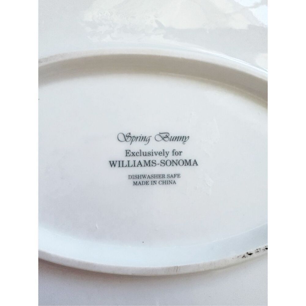 Williams Sonoma Spring Bunny Serving Platter 17” Ceramic Easter Rabbit - Picture 3 of 4